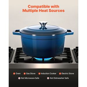 Pentola Olandese Robusta da 6 Quarti, in Ghisa Smaltata, con Doppio Manico, Compatibile con Forno e Induzione, Capacità 5L - Product Image 4