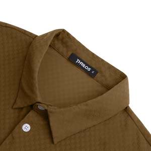 Camisa de Golf para Hombre, Marrón, Estampada, Transpirable, de Poliéster/Algodón, Tejido de Punto, Corte Regular, Uso Casual - Product Image 2