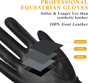 Guantes de equitación negros de invierno, guantes térmicos a prueba de viento, guantes de cuero para carreras de motos, guantes de equitación unisex con calefacción para mujer - Product Image 2
