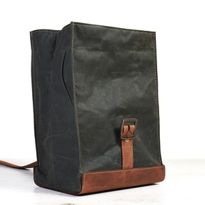 Bolsa de Almuerzo de Lona y Cuero Resistente, Bolsa Térmica Aislada, Porta Comida Reutilizable para Oficina LCLB-0008 - Product Image 3