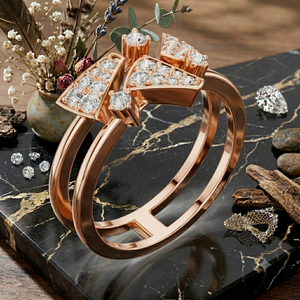 Anillo de Diamantes Aurora Prism en Oro Rosa, Anillo de Diamantes Cultivados en Laboratorio para Mujer, para Compromiso o Fiesta - Product Image 1