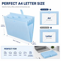 Carpeta de Archivo Expandible de PP con Logotipo Personalizado, Tamaño Carta A4, 5 Bolsillos, Organizador de Documentos Impermeable Tipo Acordeón con Botón a Presión