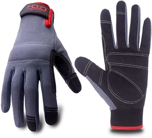 Guantes mecánicos de alta calidad con logotipo personalizado, venta al por mayor, guantes mecánicos de trabajo de seguridad de impacto de cuero, OEM - Product Image 1