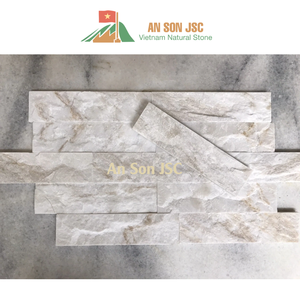 Panneaux muraux en pierre naturelle An Son, carreaux de revêtement en marbre blanc à face brisée, pierre décorative de haute qualité pour façade de bâtiment - Product Image 6
