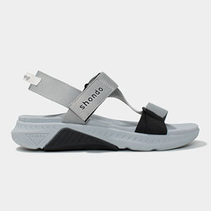 Casual Sandals Gray Black Accents <b>Open</b> Toe Style for Improved Posture Vietnam SH logo rubber patch - Product Image 6