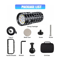 OCSHARK D12 12000 Lumens Lampe vidéo sous-marine 150m, lampe torche étanche avec charge Type-C, professionnelle pour les sports sous-marins