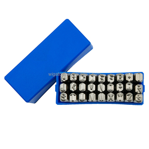 RE-27 [WIGA] Ensemble de tampons en acier à lettres inversées de 4 mm de qualité artisanale pour métal et cuir - Product Image 1