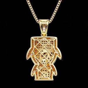 Pendentif Cartoon Iced Out en Argent Sterling 925 Plaqué Or avec Moissanite, Style Hip Hop, Vente en Gros pour Hommes - Product Image 2