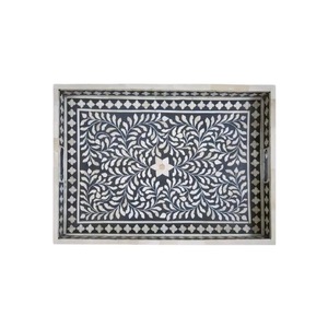 Plateau Feng Shui de Luxe Fait Main Écologique avec Incrustations en Os – Design Décoratif Élégant, Qualité Supérieure pour la Maison et la Cuisine (Idéal pour Servir) - Product Image 5