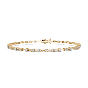 Pulsera de tenis ZOTA JEWEL de oro rosa de 14K con diamantes de talla brillante y engaste de garra, estilo clásico de lujo, joyería unisex, modelo LBR14/229 - Product Image 2