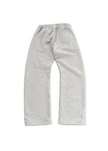 Streetwear Homme Polyester/Coton Léger Gris Polaire Surdimensionné Baggy Jogging Jambe Large Pantalon de Survêtement Empilé Taille Élastique Haute - Product Image 4