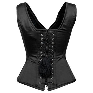 Corset de maintien de taille élégant pour femme, sexy, grande taille, en satin, brodé, style bustier, en cuir véritable - Product Image 2