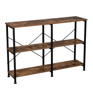 Table console industrielle rustique marron à 3 niveaux pour salon et entrée - Product Image 4