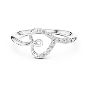 Anillo de Diamantes Cultivados en Laboratorio para Mujer AURELIA LOVE, Oro Blanco de 18 Quilates con Baño de Rodio, Anillo de Compromiso, Regalo de San Valentín, Uso Diario Elegante - Product Image 1