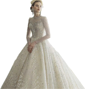 ชุดแต่งงานงานแฮนด์เมดชุดราตรีลูกไม้ลายดอกไม้และหินที่มีคุณภาพสูงออกแบบได้ตามต้องการสำหรับงานเลี้ยง - Product Image 1