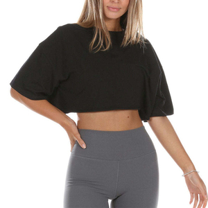 Women's Custom Dripping Print <b>Crop</b> <b>Top</b> Crew Neck Short Sleeve Slim Fit Casual Breathable Letter 100% Cotton Jersey Spring Summer - Product Image 4