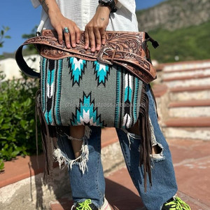 Recién llegado, bolso de mano con flecos, manta de sillín azteca, bandolera, diseño único bohemio, bolsos elegantes de alta calidad para mujer - Product Image 5