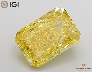 เพชร CVD ทรงเรเดียนท์ น้ำหนัก 2.50 กะรัต สีเหลืองแฟนซีสดใส ความสะอาดระดับ VS2 ได้รับการรับรองจาก IGI สำหรับแหวนเพชรเดี่ยวสุดหรู - Product Image 1