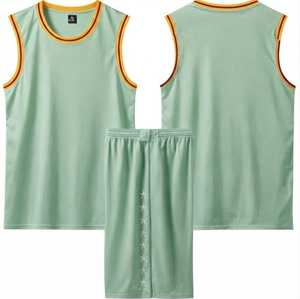 Uniforme de Baloncesto Sublimado de Primera Calidad, Pantalones Cortos Antibacterianos, Conjunto Unisex para Adultos, Transpirable, de Malla, sin Mangas, con Abertura Frontal - Product Image 1