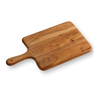 Juego de 2 tablas de cortar de madera natural ecológicas de 1,5 cm de grosor, aptas para lavar en lavavajillas, para cortar verduras, pan y queso. - Product Image 5