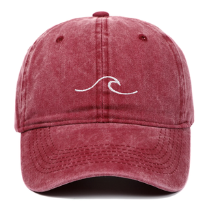 Casquette de baseball brodée à motif ondulé, chapeau rétro uni délavé, chapeau de soleil hip-hop pour hommes et femmes, voyage - Product Image 1