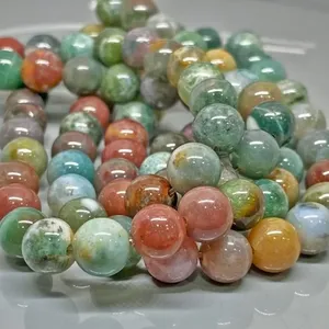 Perles d'agate indienne naturelle de 4 mm, lisses et rondes, qualité AAA, pour la fabrication de bijoux, vente en gros - Product Image 2