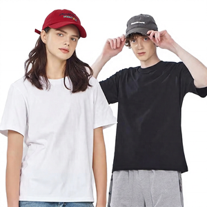 เสื้อยืดคอกลมแขนสั้นผ้าฝ้ายเรียบ ทรงปกติ สีพื้น ผ้าเจอร์ซีย์ถัก สวมใส่ได้ทั้งชายและหญิง สีขาว สีดำ - Product Image 3