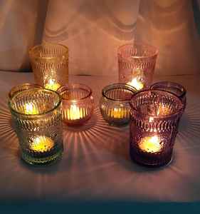 Porte-bougie tealight au meilleur prix, élégant, en verre côtelé rond, disponible auprès d'un fabricant indien - Product Image 3