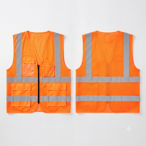 Gilet de sécurité unisexe haute visibilité avec bandes réfléchissantes et plusieurs poches pour usage professionnel - Product Image 2