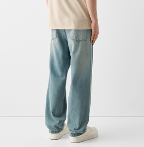 กางเกงยีนส์ทรงหลวมแบบซักล้างสไตล์ลำลองสำหรับผู้ชาย คุณภาพสูง ทรงปกติ ขาตรง กางเกงเดนิมสั่งทำพิเศษ กางเกงผู้ชายแบบ OEM - Product Image 4
