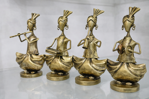 Figurines de Musiciens en Métal Art Déco Traditionnel - Décoration Maison Faite à la Main Amovible pour le Salon de Diwali - Product Image 3