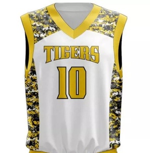 Custom Sublimated Reversible Laker Basketball <b>Shorts</b> Set Camo Design Plus Size Printed Wholesale Cheap Basketball Uniforms - Product Image 4
