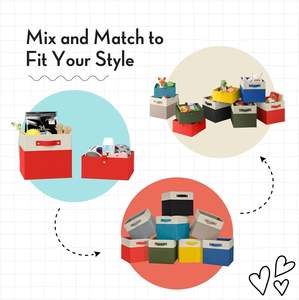 Organizador de almacenamiento de cubo con asas, organizadores de armario de dos tonos topo y almacenamiento para juguetes, zapatos y más, se adapta a gabinetes - Product Image 2