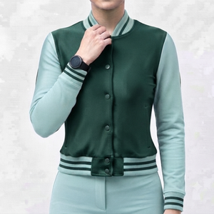 Chaqueta Varsity para Mujer, Prenda Exterior de Verano, Ajuste Elástico, Cuello Redondo, Fabricada por un Fabricante de Ropa - Product Image 1