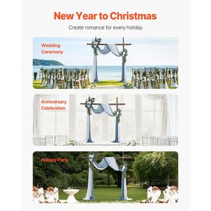 Kit di Fiori Artificiali Blu per Arco Nuziale, Set da 4 Pezzi con 2 Composizioni Floreali e 2 Drappeggi Decorativi - Product Image 6