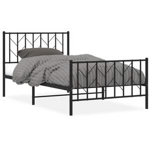 Estructura de Cama de Acero Resistente con Recubrimiento de Polvo Negro de 39.4 x 78.7 Pulgadas, Camas Metálicas - Product Image 2