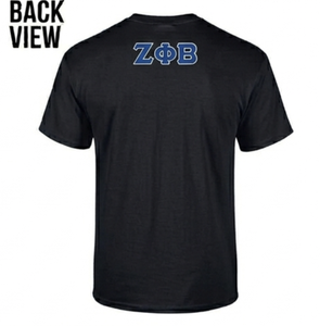 Camiseta de Manga Corta para Hombre, Corte Regular, 100% Algodón, Estampado Personalizado, Ropa Griega de Fraternidad, Bordado de Letras Zeta Phi Beta, Negra - Product Image 2