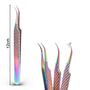 Pinzas Profesionales para Extensión de Pestañas, Punta de Fibra, Agarre de Diamante, Acero Inoxidable, Herramienta de Precisión para Artistas de Pestañas - Product Image 1