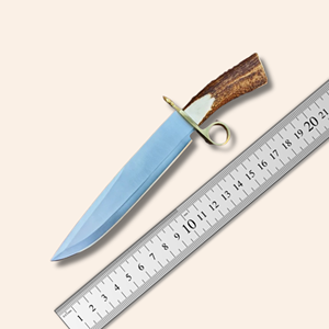 Couteau Bowie industriel A&M Enterprises en acier inoxydable, lame droite, manche en bois de cerf, couteau fixe pour le camping en plein air - Product Image 6