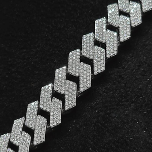 Luxury Moissanite Cuban Link <b>Chain</b> Necklace 925 Silver <b>Iced</b> <b>Out</b> Handmade Hip Hop Statement Jewelry Gift For Women And Men - Product Image 5