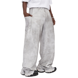 Pantalon délavé à l'acide, coupe ample, imprimé personnalisé, unisexe, surdimensionné, pour hommes et femmes, style jogging - Product Image 1