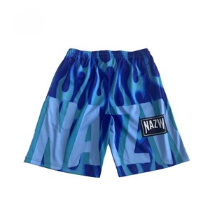 Shorts de basketball personnalisés en mesh, impression par sublimation, motif vert et blanc, respirants, avec cordon de serrage, décontractés pour hommes - Product Image 2