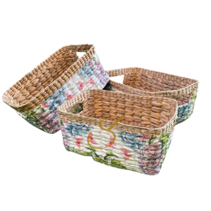 Élégance Naturelle : Ensemble de 3 paniers multi-usages en jacinthe d'eau avec découpes - Product Image 3