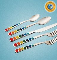 Ensemble de cuillères à café de luxe écologiques plaquées or avec accents géométriques marbrés - Agitateurs en acier inoxydable de qualité supérieure pour espresso et thé