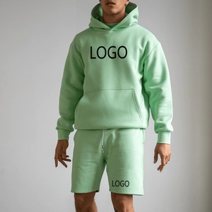 Ensemble de survêtement unisexe personnalisé de haute qualité pour l'hiver, avec sweat à capuche et short de jogging en polaire, idéal pour l'entraînement et le streetwear - Product Image 4