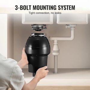 Dissipatore di rifiuti alimentari a alimentazione continua da 1.25HP con sistema EZ Connect e riduzione del rumore, unità per lo smaltimento dei rifiuti per prese di tipo UK e US - Product Image 5