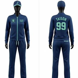Traje de Entrenamiento de Béisbol Impermeable con Capucha Unisex, Tejido de Poliéster/Nailon Premium de 300 g/m², Color Verde Azulado con Paneles Blancos y Ribete, Logotipo Personalizado - Product Image 1