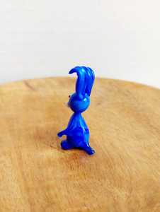 Blue Glass Bunny Figurine Minimalist Design Modern Desk Decor <b>Easter</b> <b>Ornament</b> Lightweight From Rajasthan - Product Image 4