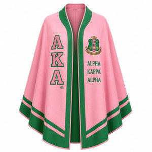 Greek Alpha | Kapa | Alpha AKA Sorority Clothing Elegant 100% Premium Wool <b>Cape</b> Shawl | Open Poncho - Product Image 2