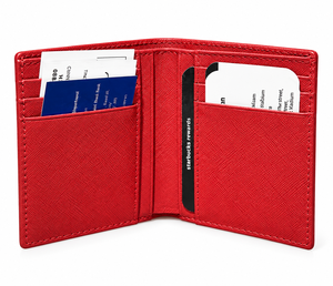 Mens Vintage Saffiano <b>Genuine</b> <b>Leather</b> Foldable Bifold <b>Wallet</b> with Polyester Lining Short Size for Daily Use - Product Image 3